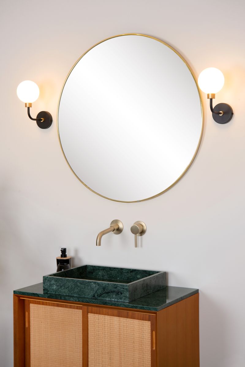 Lucide BEREND - Nástenné svietidlo Kúpeľňové - 1xG9 - IP44 - Čierne